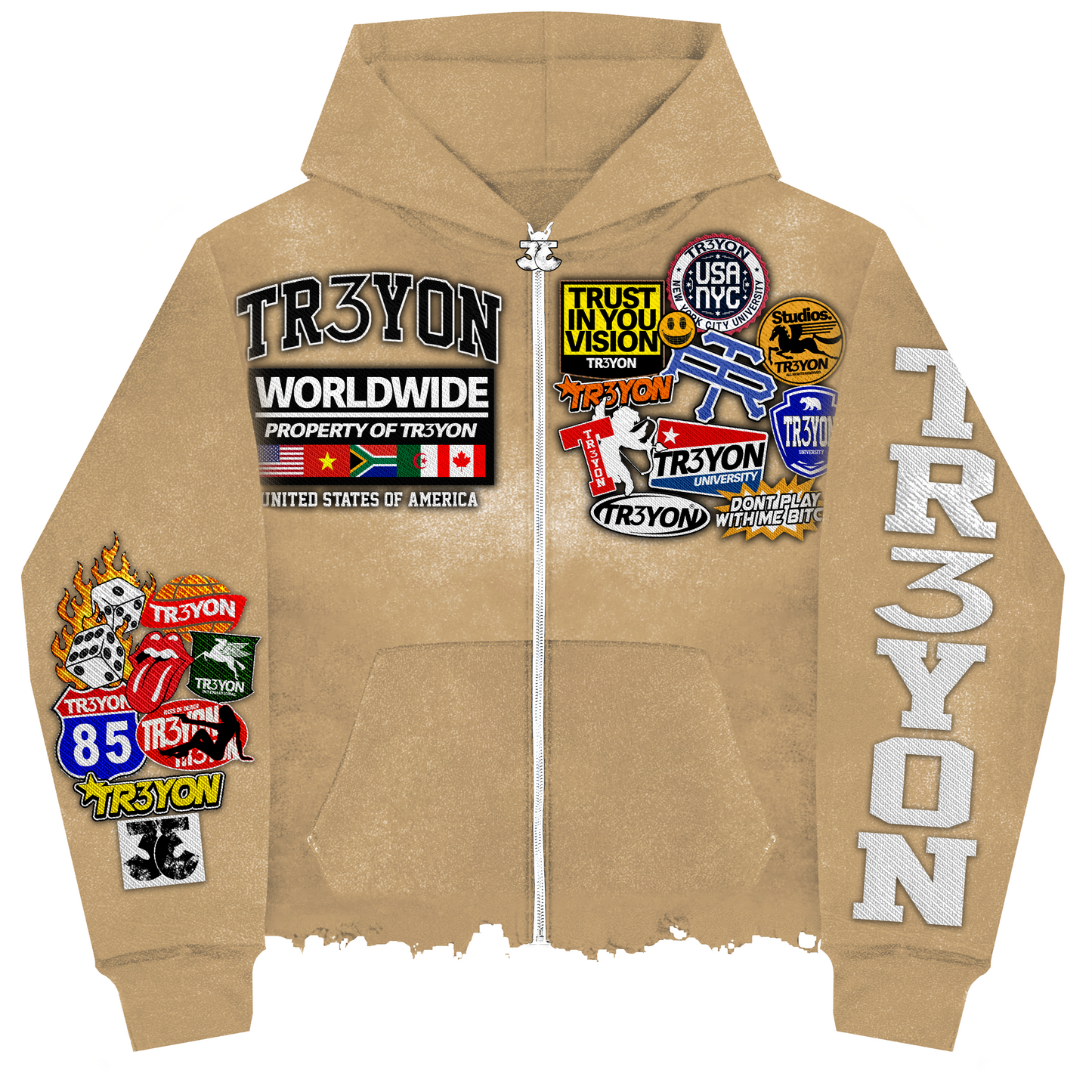 Tan "Patch" TRӠYON Jacket (Unisex)