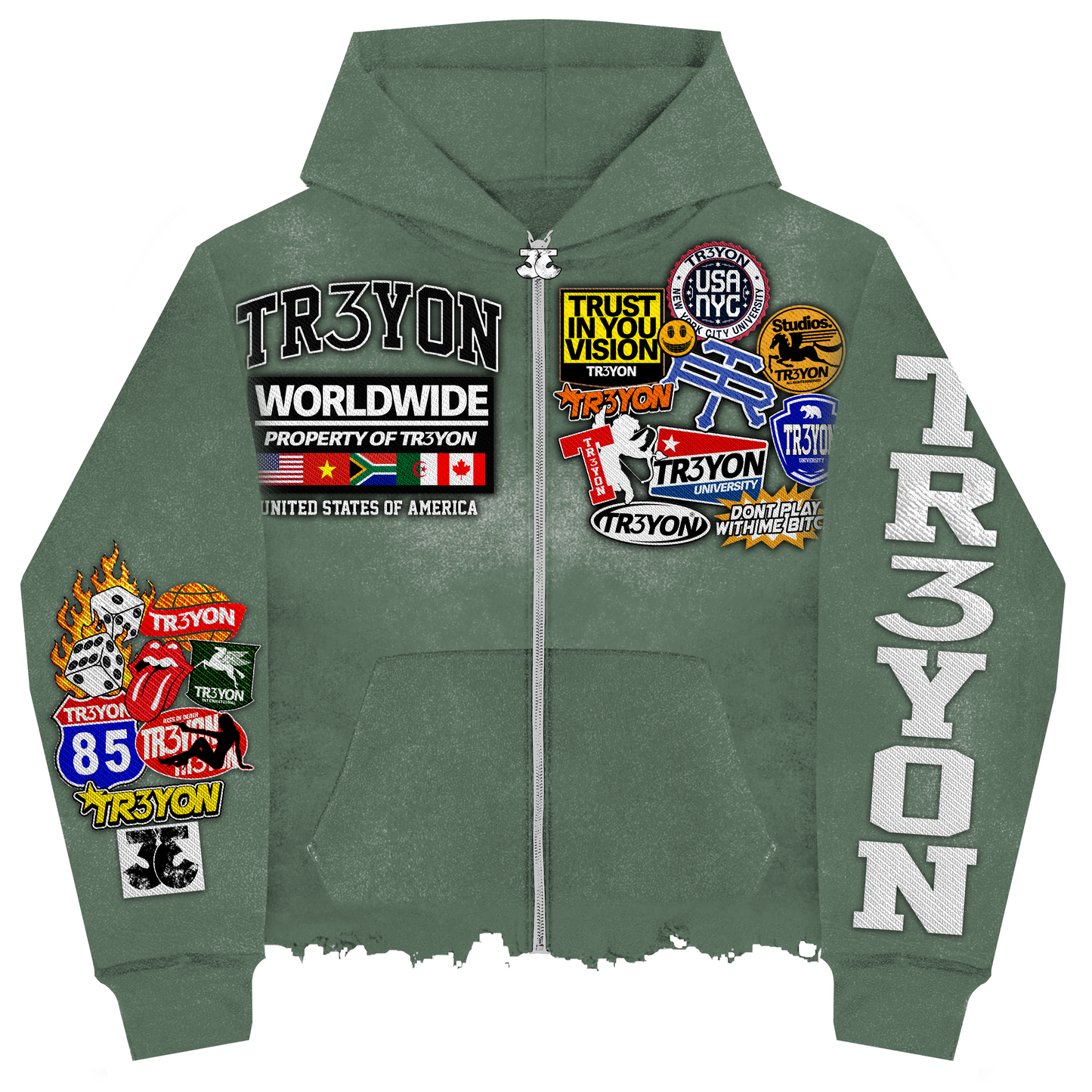 Olive Green "Patch" TRӠYON Jacket (Unisex)