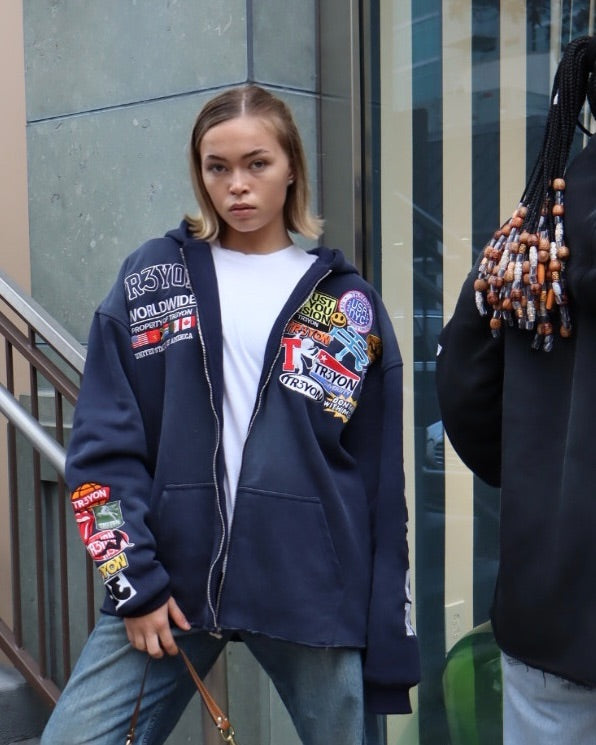 Navy "Patch" TRӠYON Jacket (Unisex)