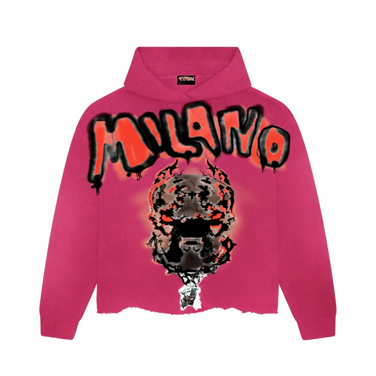 MILANO Oversized Hoodie - BloodRose Pink