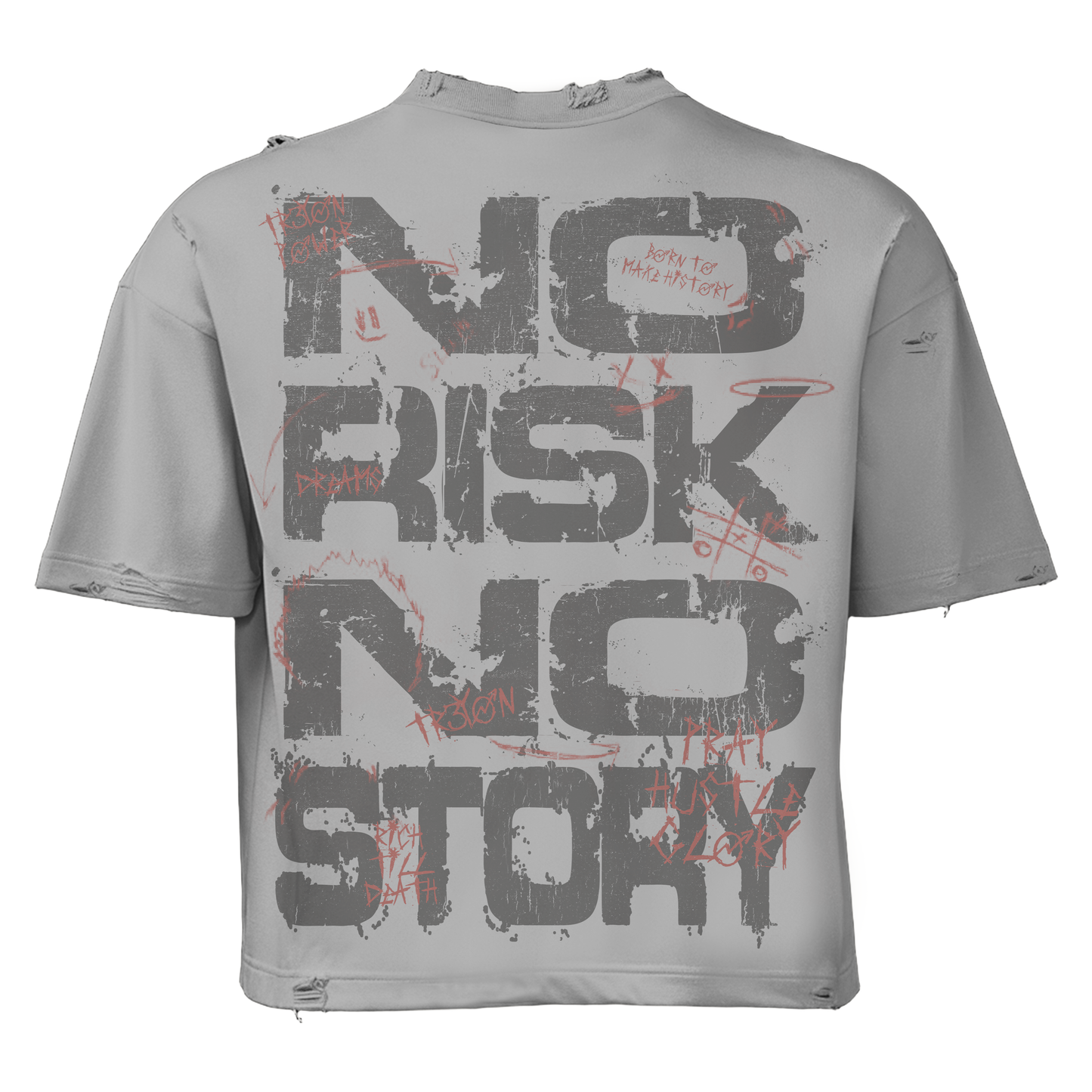Gray No Risk No Story TRӠYON Tee (Unisex)