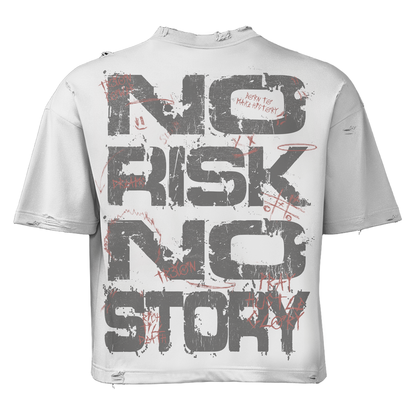 White No Risk No Story TRӠYON Tee (Unisex)