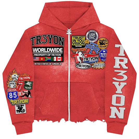 TRӠYON Patch Jacket - Cardnial Flame