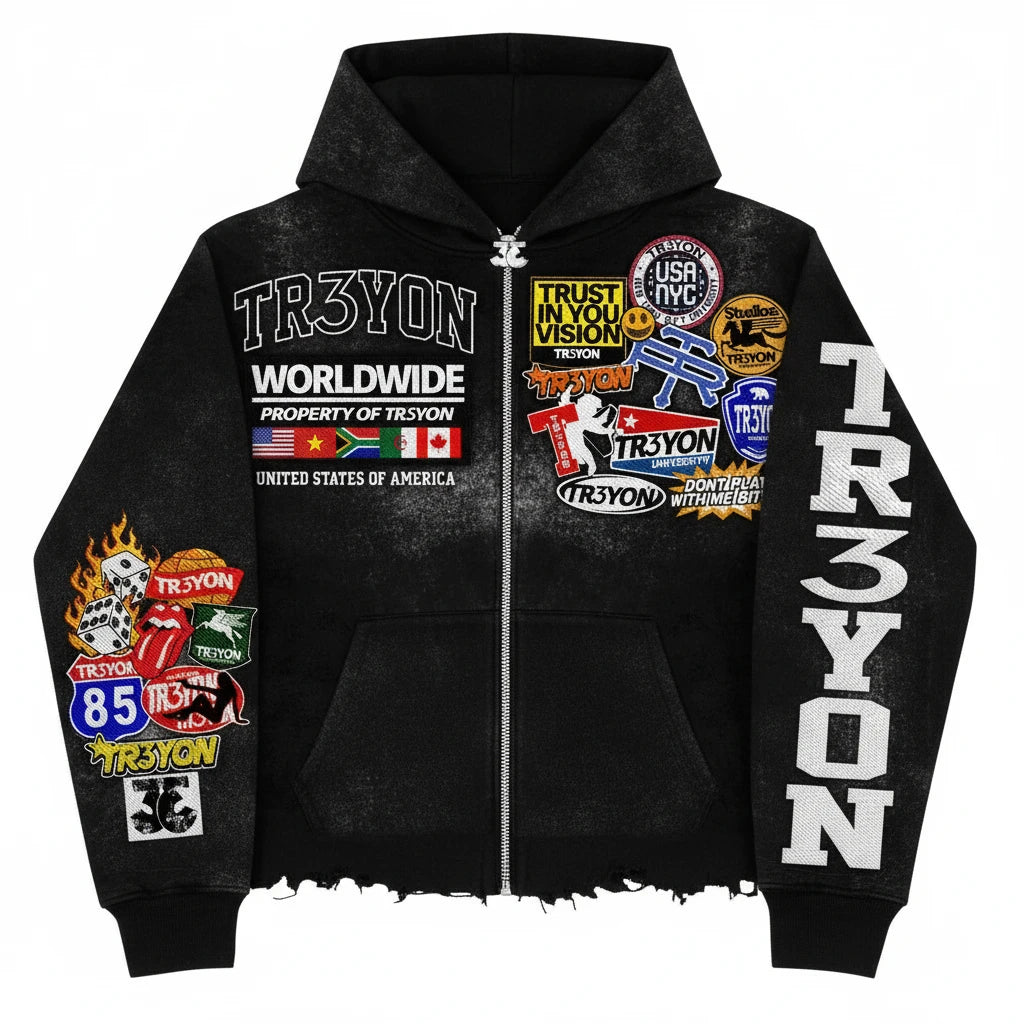 TRӠYON Patch Jacket - Midnight Panther