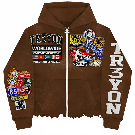 TRӠYON Patch Jacket - Cocoa Phantom